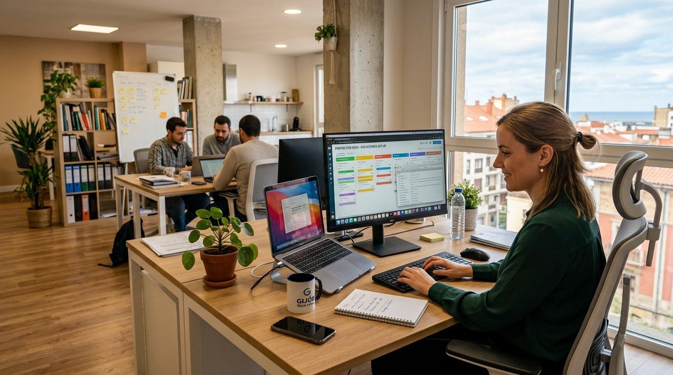 Equipo de una pyme trabajando en su oficina